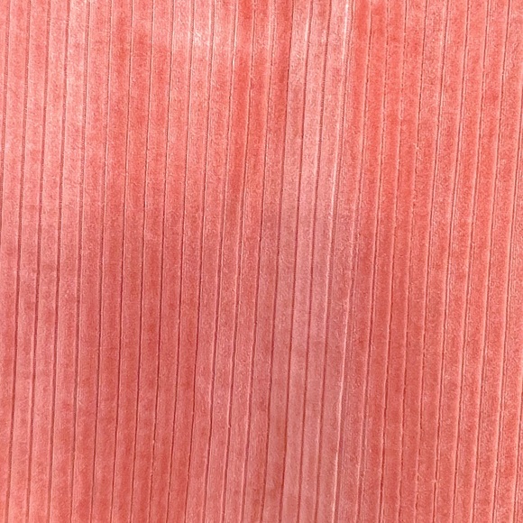 ASOS Cropped Salmon Pink Ribbed Long Sleeve Crew Neck Lounge Play Velour Top - Picture 11 of 12